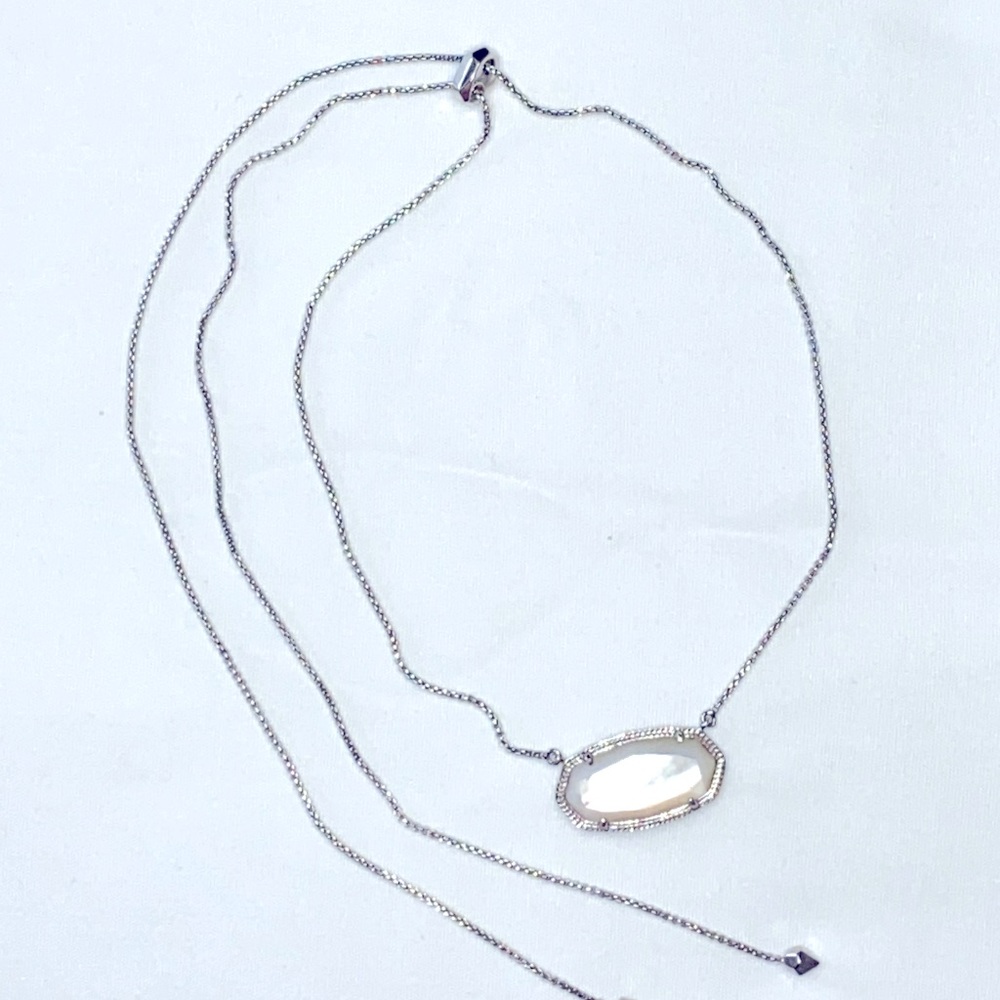 Kendra Scott Delaney Necklace Ivory Pearl/Silver Rodium